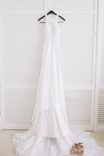 Load image into Gallery viewer, Sexy Appliqued Beach Wedding Dress With Racerback Illusion Neckline Wedding SJSPBN4L9Q7