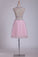 Two Pieces Scoop A Line Homecoming Dress Beaded Bodice Tulle Open Back