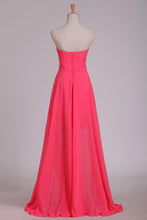 Load image into Gallery viewer, Prom Dresses Sheath/Column Sweetheart Asymmetrical With Beading Chiffon