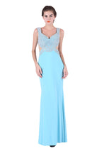 Load image into Gallery viewer, Mermaid Prom Dresses Straps Spandex With Beading Zipper Up