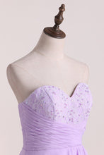 Load image into Gallery viewer, A Line Bridesmaid Dresses Sweetheart Asymmetrical Chiffon With Beads