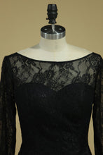 Load image into Gallery viewer, Black Sexy Open Back Long Sleeves Mother Of The Bride Dresses Mermaid Chiffon &amp; Lace