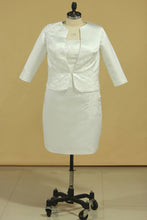 Load image into Gallery viewer, Mother Of The Bride Dresses Scoop With Applique And Jacket Sheath Satin