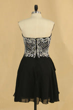 Load image into Gallery viewer, A Line Sweetheart Beaded Bodice Chiffon Short/Mini Homecoming Dress