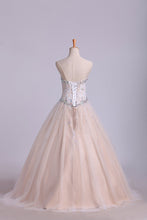Load image into Gallery viewer, Quinceanera Dresses Sweetheart Beaded Neckline And Waistline Ball Gown Floor-Length
