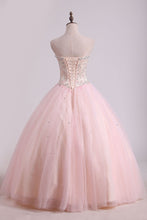 Load image into Gallery viewer, Ball Gown Tulle With Beading Floor Length Quinceanera Dresses
