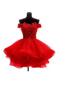 Off The Shoulder Homecoming Dresses A Line Organza With Applique