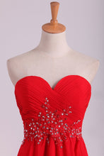 Load image into Gallery viewer, Sweetheart A Line With Beading And Ruffles Chiffon Prom Dresses