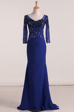 Load image into Gallery viewer, Chiffon Sheath Mother Of The Bride Dresses V Neck With Beading