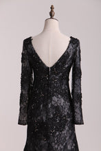 Load image into Gallery viewer, Mother Of The Bride Dresses V Neck Long Sleeves Lace With Beading