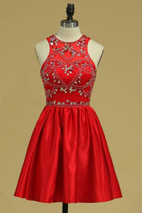New Arrival Scoop Homecoming Dresses A Line Satin