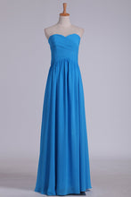 Load image into Gallery viewer, Sweetheart Fitted And Pleated Bodice A Line Prom Dress Floor Length Chiffon