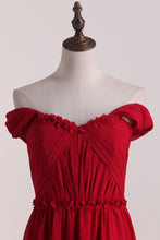 Load image into Gallery viewer, Prom Dresses Off The Shoulder A Line Chiffon With Ruffles