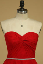 Load image into Gallery viewer, Sweetheart Homecoming Dresses A Line Chiffon With Beading Short/Mini