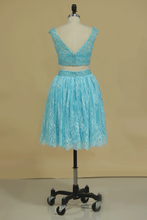 Load image into Gallery viewer, Homecoming Dresses Bateau Lace Two-Piece With Beading Short/Mini