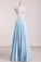 Prom Dresses A Line Satin With Applique Floor Length Two Pieces