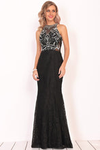 Load image into Gallery viewer, Mermaid Scoop Lace Prom Dresses With Beads&amp;Rhinestones
