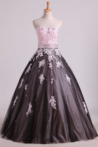 Quinceanera Dresses Sweetheart Tulle With Beading And Applique Floor Length