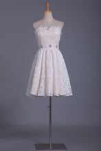 Load image into Gallery viewer, A Line Sweetheart With Beading Homecoming Dresses Lace Short/Mini