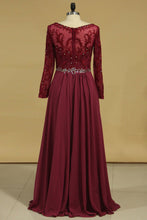 Load image into Gallery viewer, A Line V Neck Mother Of The Bride Dresses 3/4 Length Sleeve Chiffon
